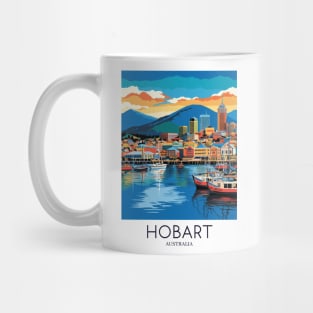 A Pop Art Travel Print of Hobart - Australia Mug